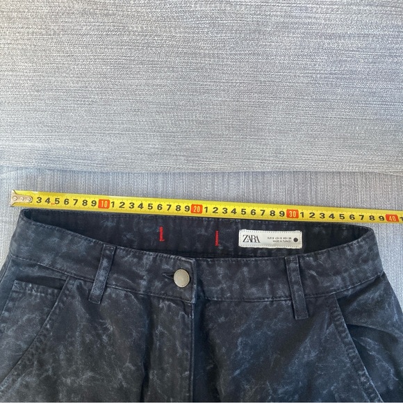 Zara Cargo Pants Zipper Pocket Baggy Pants Acid Wash Women’s Small - Picture 5 of 5